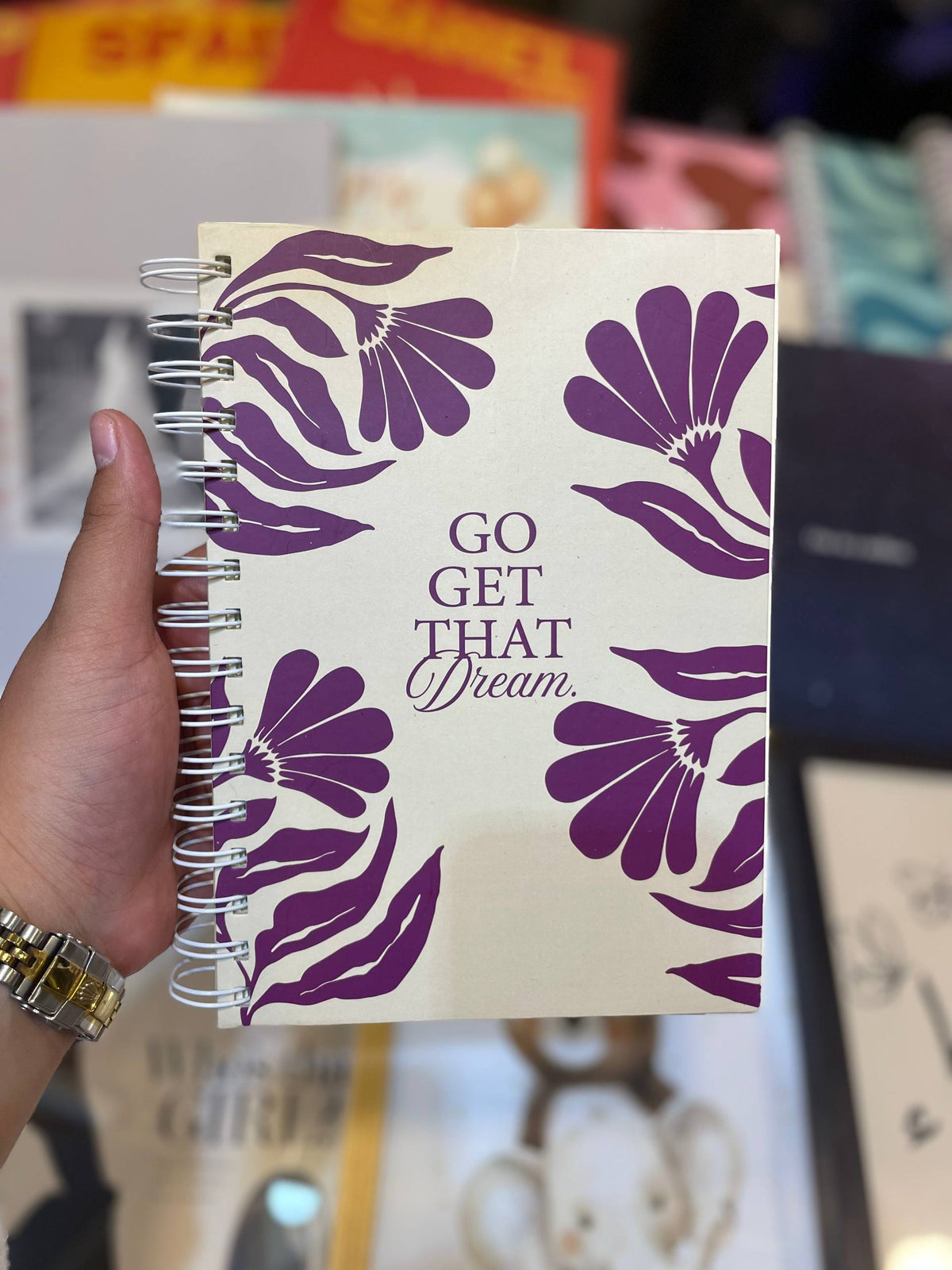 Go Get That Dream (Beige & Fushia) Notebook